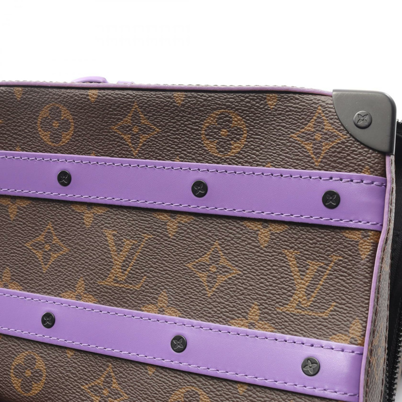 路易威登 Handle Soft 行李箱單肩背包 M46264 Monogram macassar 紫色-5