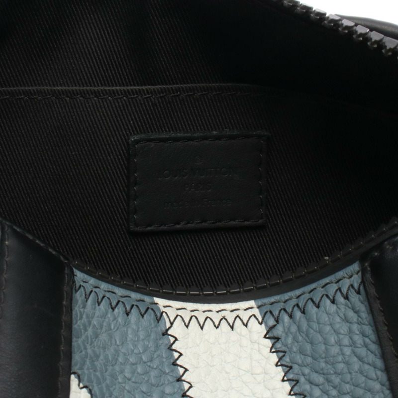 路易威登 Polochon 單肩斜背包 M59927 皮革 灰色 黃色 二手-3