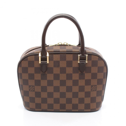 路易威登 Sarria 迷你手袋 N51286 Damier 帆布皮革 Ebene 二手女式