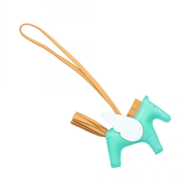 愛馬仕 Rodeo Pegasus PM 包飾，米洛羊羔皮，Swift 綠棕色，二手 Z-1