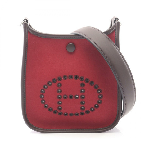 愛馬仕 Neo Evelyne TPM 單肩背包，Toile officier Swift 皮革，波爾多紅，二手