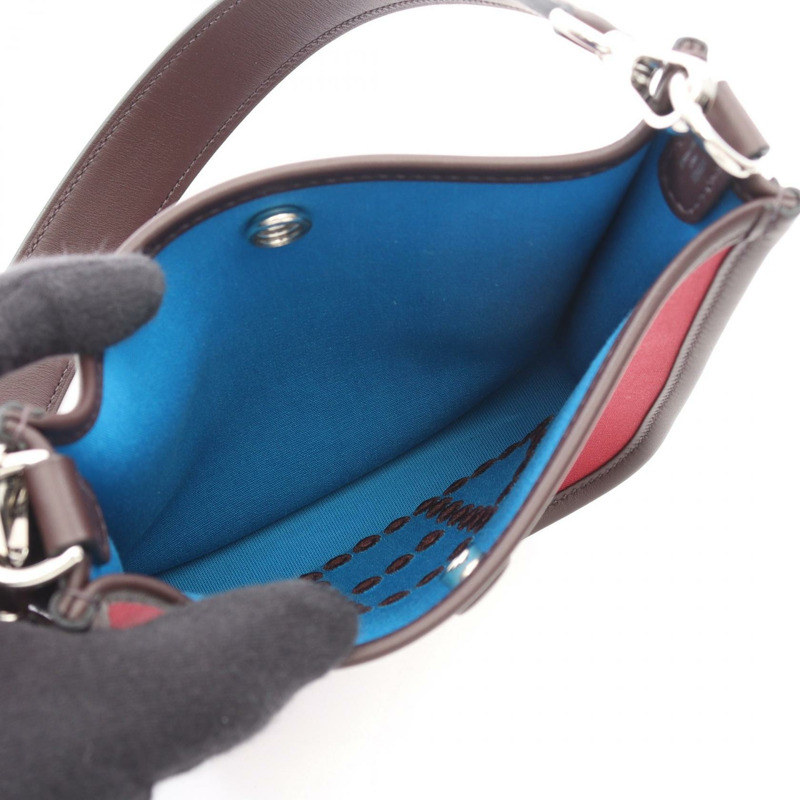 愛馬仕 Neo Evelyne TPM 單肩背包，Toile officier Swift 皮革，波爾多紅，二手-2