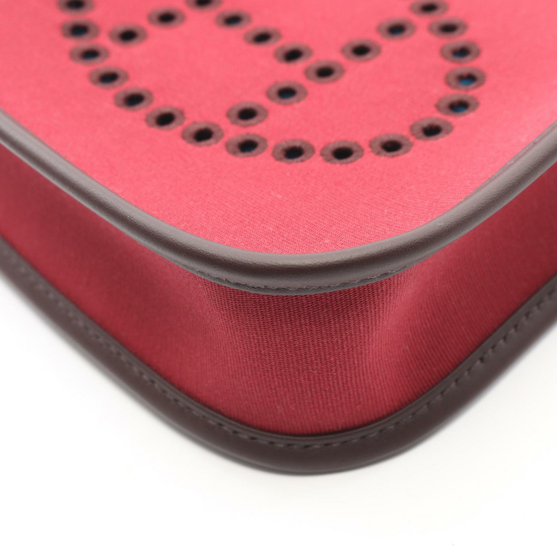 愛馬仕 Neo Evelyne TPM 單肩背包，Toile officier Swift 皮革，波爾多紅，二手-6