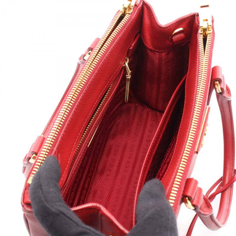 PRADA Galleria 肩背斜背包 1BA896 紅色皮革 二手 女士-2