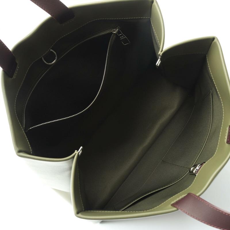 路易威登 Shopper Tote MM 單肩包 M26082 皮革 卡其色 二手 男士-2