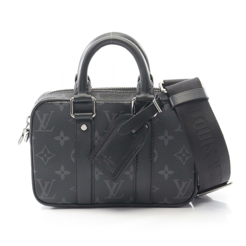 路易威登 Nano PDV 斜背包 M82770 Monogram Eclipse 皮革 黑色-0