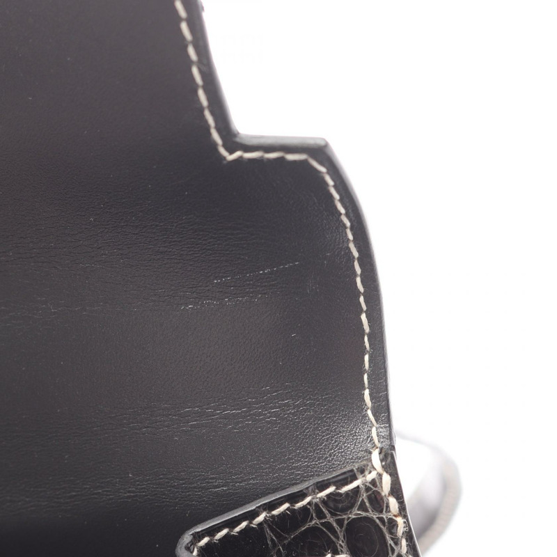 愛馬仕迷你凱莉20石墨色手提包，尼羅鱷魚皮，灰色，二手女款-5