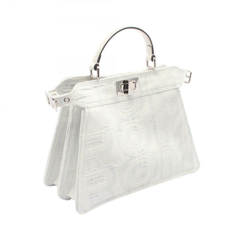 FENDI MARC JACOBS Peekaboo ISeeU 小號斜背包 8BN327 ANYB 牛仔白-1