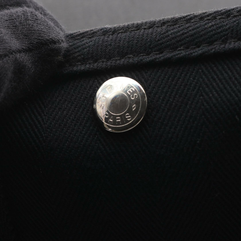 愛馬仕 Valparaiso PM 手提包，人字帆布皮革，黑色，SHW，二手女士-9