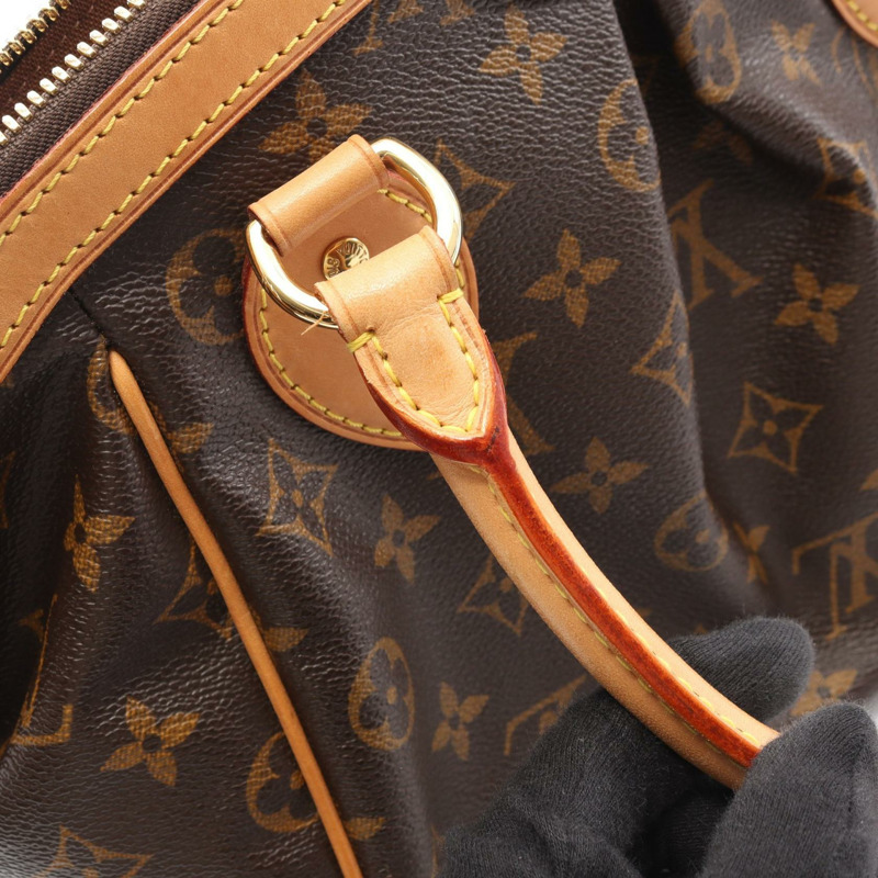 路易威登 Tivoli PM 手提包 M40143 Monogram 帆布皮革棕色二手女士-10