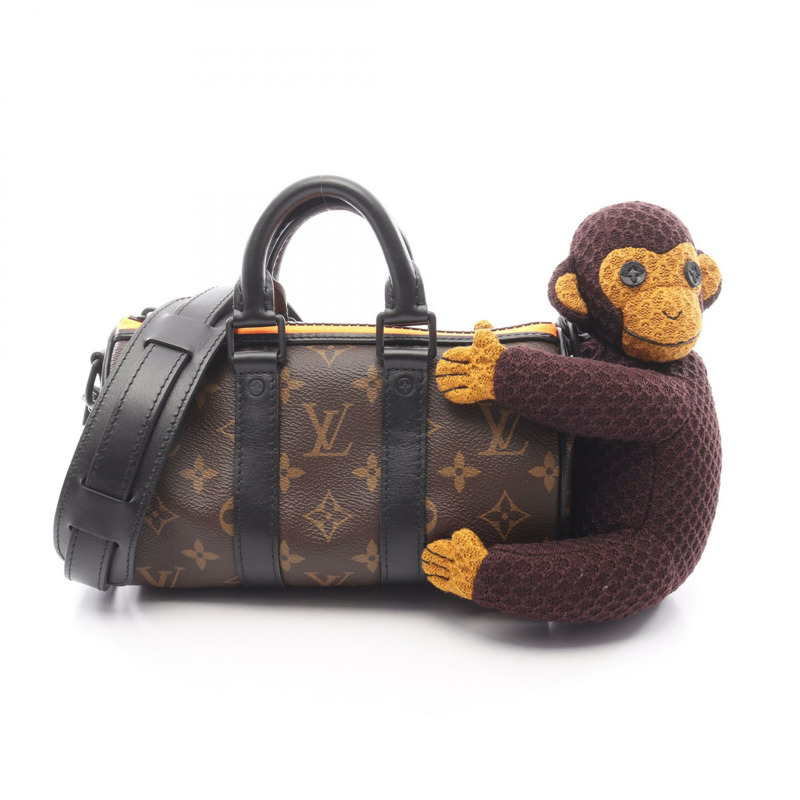 路易威登 Keepall XS 單肩手提包 M80118 Monogram LV Friends 棕色二手-0