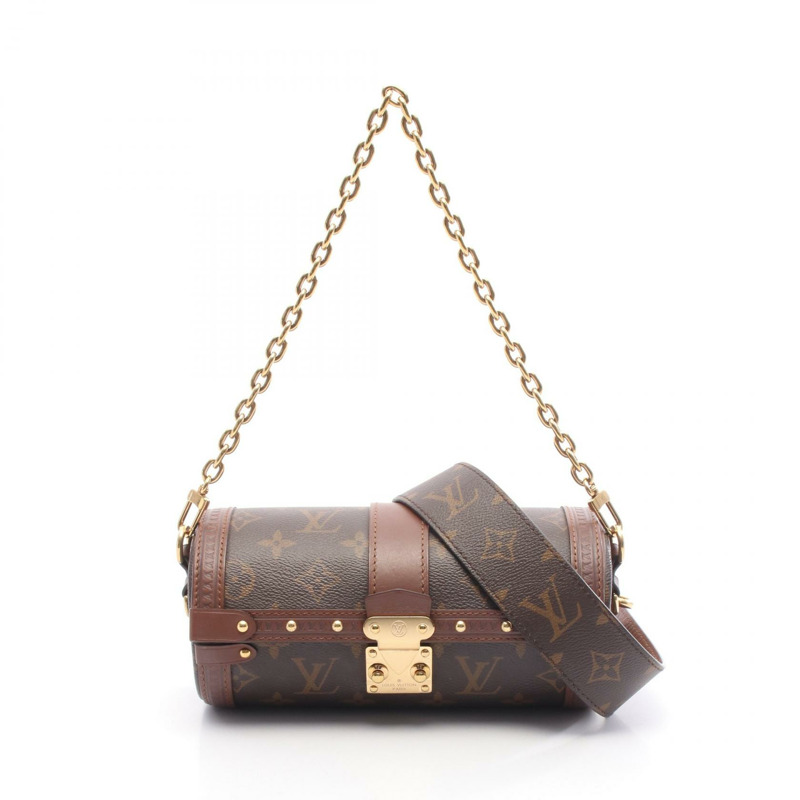 路易威登 Papillon Trunk 鏈條斜背包 M57835 Monogram 帆布 二手-0