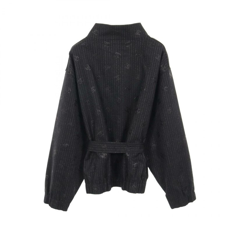 香奈兒 COCO 標誌女式襯衫 P78007V69432 羊毛黑色二手女款 50 碼-1