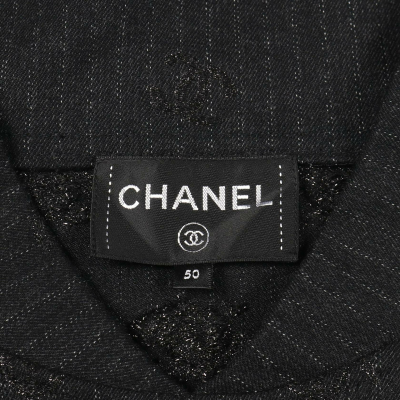 香奈兒 COCO 標誌女式襯衫 P78007V69432 羊毛黑色二手女款 50 碼-2
