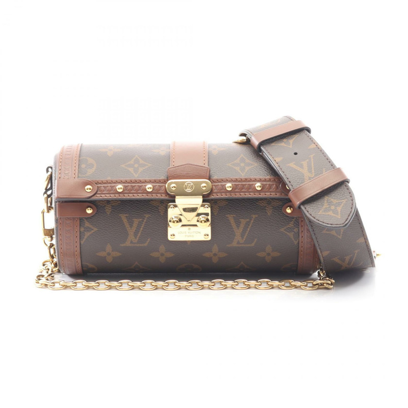 路易威登 Papillon Trunk 斜背包 M57835 Monogram 皮革 棕色-0