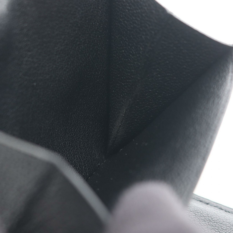 愛馬仕 Illiard 緊湊型三折皮夾 B H087234CK89 山羊皮 黑色 SHW-6