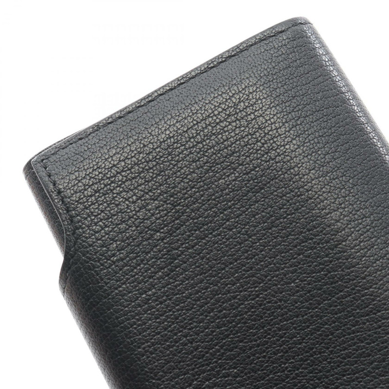 愛馬仕 Illiard 緊湊型三折皮夾 B H087234CK89 山羊皮 黑色 SHW-11