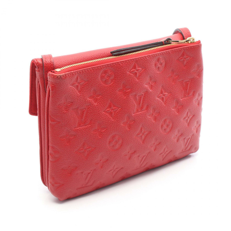 路易威登 Twice Shoulder 斜背包 M50259 Monogram Empreinte 紅色 二手-1