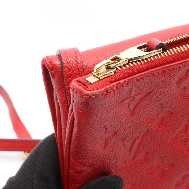 路易威登 Twice Shoulder 斜背包 M50259 Monogram Empreinte 紅色 二手-7
