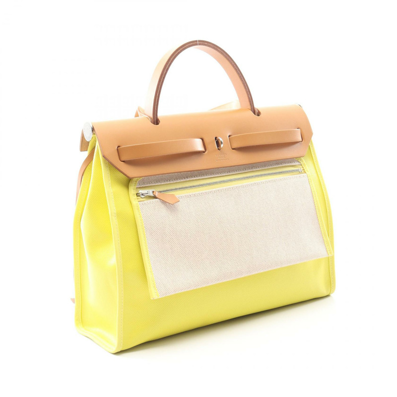愛馬仕 Herbag Zip PM 單肩手提包 D Toile Twill H Berlin Hunter Lime SHW-1
