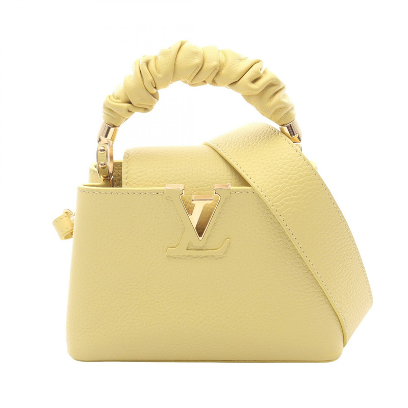 路易威登 Capucine MINI 肩斜背包 M58586 Taurillon 黃色-0
