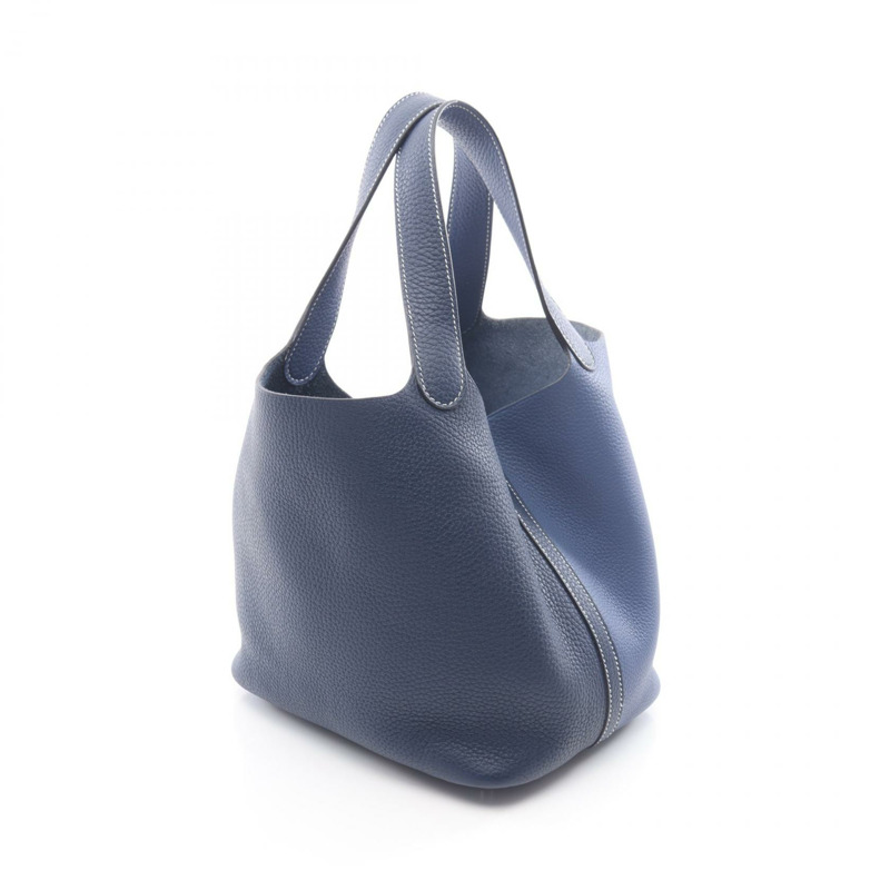 愛馬仕 Picotin Lock MM 手提包 Z Taurillon Clemence 藍色藍寶石 Brighton SHW-1