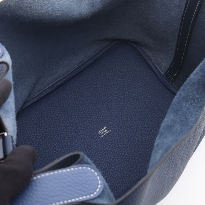 愛馬仕 Picotin Lock MM 手提包 Z Taurillon Clemence 藍色藍寶石 Brighton SHW-2