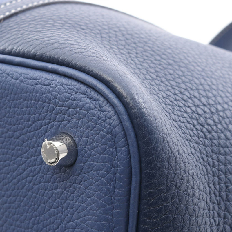 愛馬仕 Picotin Lock MM 手提包 Z Taurillon Clemence 藍色藍寶石 Brighton SHW-5