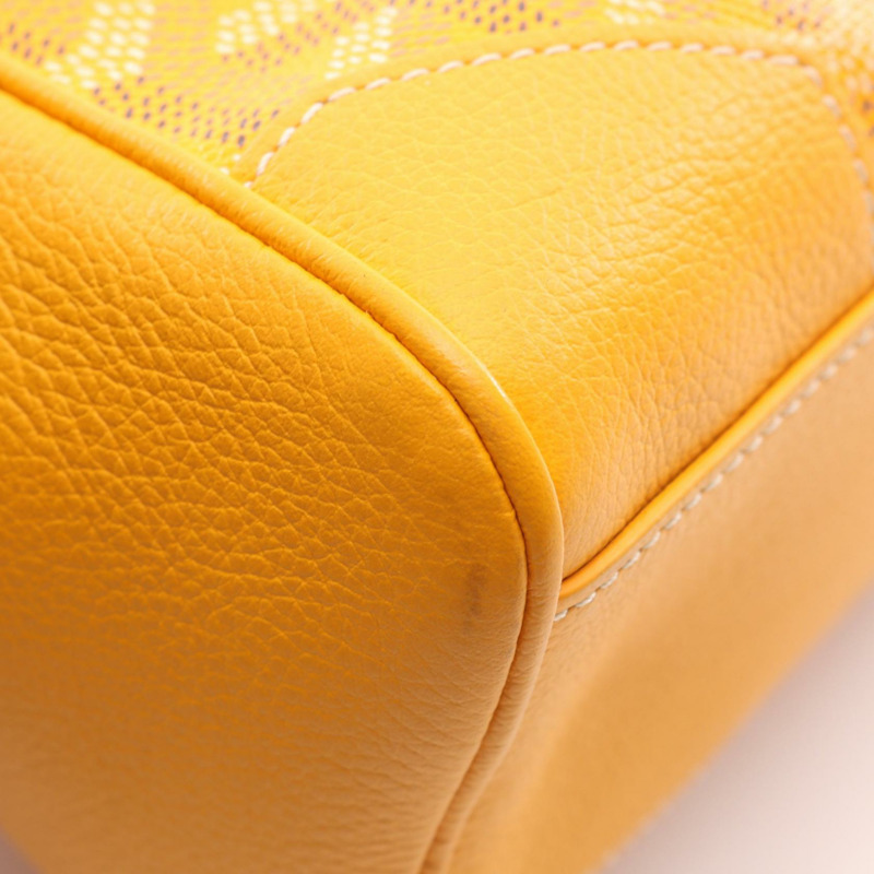 GOYARD Saigon 迷你斜背包 SAIGONMINTY08CL08P 帆布皮革 黃色-5