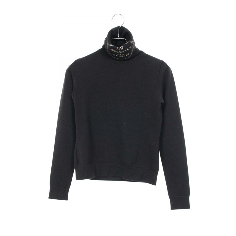 香奈兒 (CHANEL) 針織高領毛衣 P24286V01674 羊絨黑色二手女款 #38 CC-0