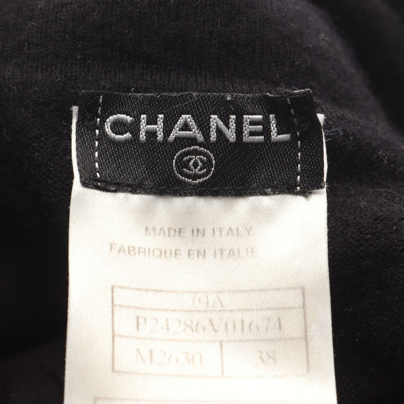 香奈兒 (CHANEL) 針織高領毛衣 P24286V01674 羊絨黑色二手女款 #38 CC-2