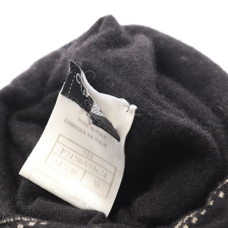 香奈兒 (CHANEL) 針織高領毛衣 P24286V01674 羊絨黑色二手女款 #38 CC-4