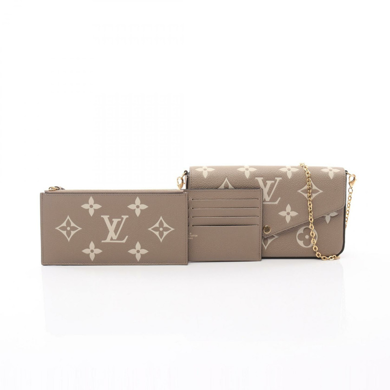 路易威登 Pochette Flicie 單肩包 M69977 Monogram empreinte 米色 二手貨-4