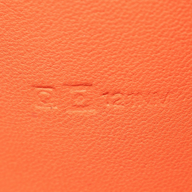 愛馬仕 Dogon 長版對折皮夾，Swift 皮革，紅色/橘色，SHW，二手，女士 Q-4