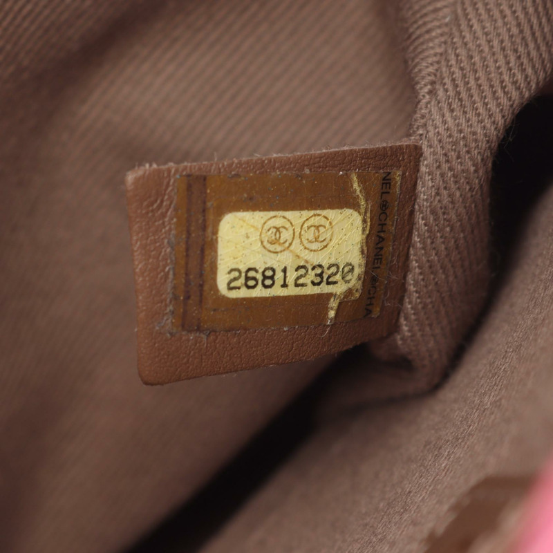 香奈兒 (CHANEL) 絎縫鏈條斜挎相機包，粉紅色皮革，二手，女士，金色五金-4