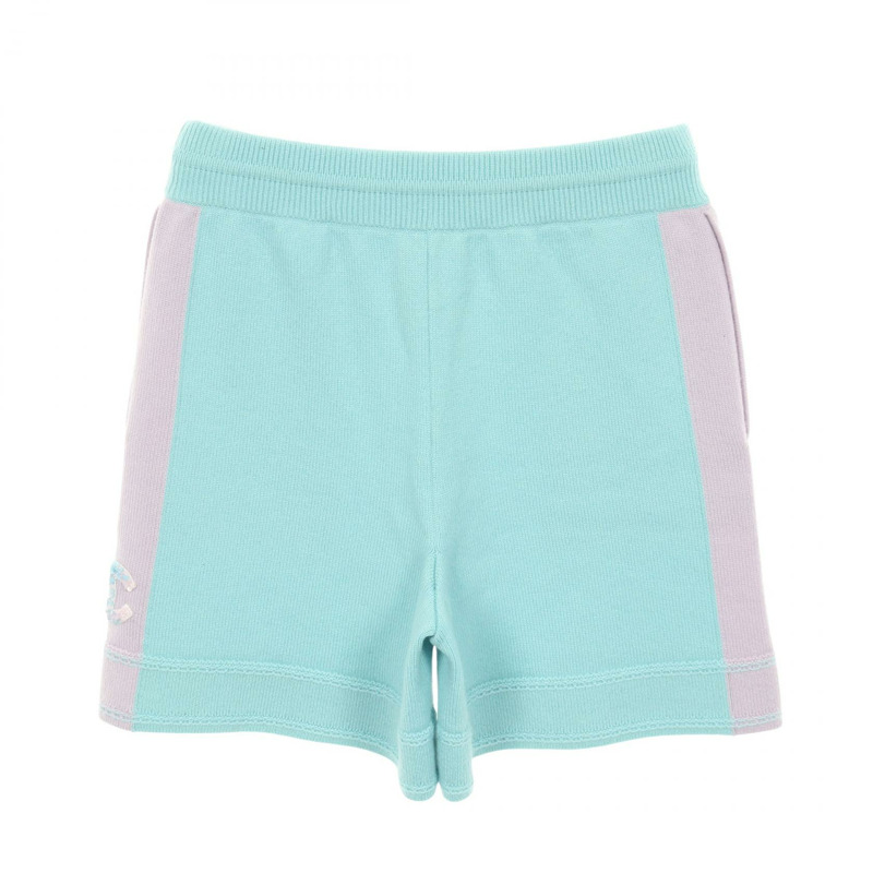 香奈兒 COCO 標誌短褲 #34 羊絨藍紫色二手女款 CC-1