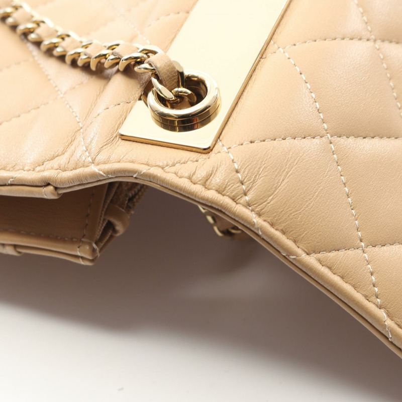 香奈兒 Trendy CC Matelasse 鏈條肩背包 A80982 羊皮米色 二手 金色五金-7