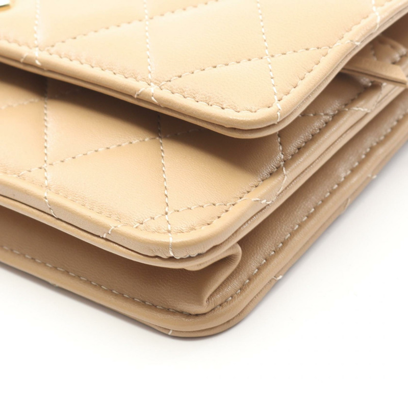 香奈兒 Trendy CC Matelasse 鏈條肩背包 A80982 羊皮米色 二手 金色五金-8