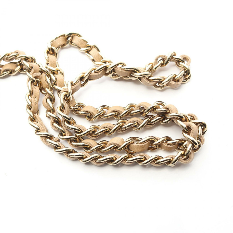 香奈兒 Trendy CC Matelasse 鏈條肩背包 A80982 羊皮米色 二手 金色五金-9