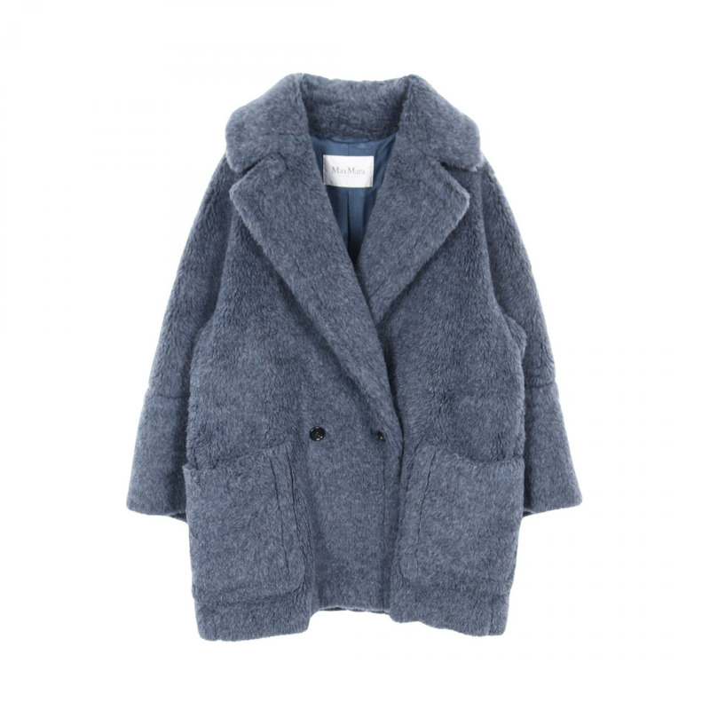 MAX MARA TEDDY 泰迪熊外套 24210161426 羊毛羊駝毛 藍色 二手 女款-0