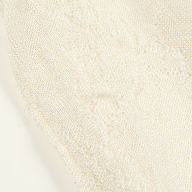 愛馬仕針織毛衣 #34 V 領絲質羊絨白色二手女款-4