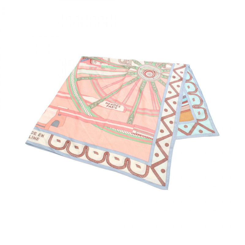 愛馬仕 Carre 140 BALADE EN BERLINE 絲巾,粉紅色,真絲羊絨混紡-0