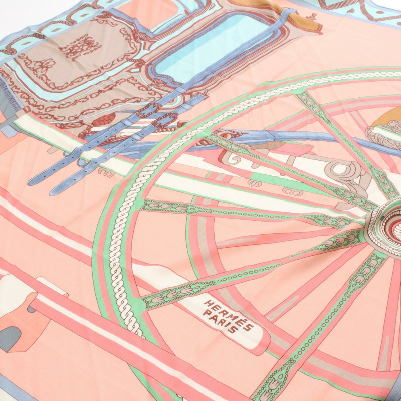 愛馬仕 Carre 140 BALADE EN BERLINE 絲巾,粉紅色,真絲羊絨混紡-1