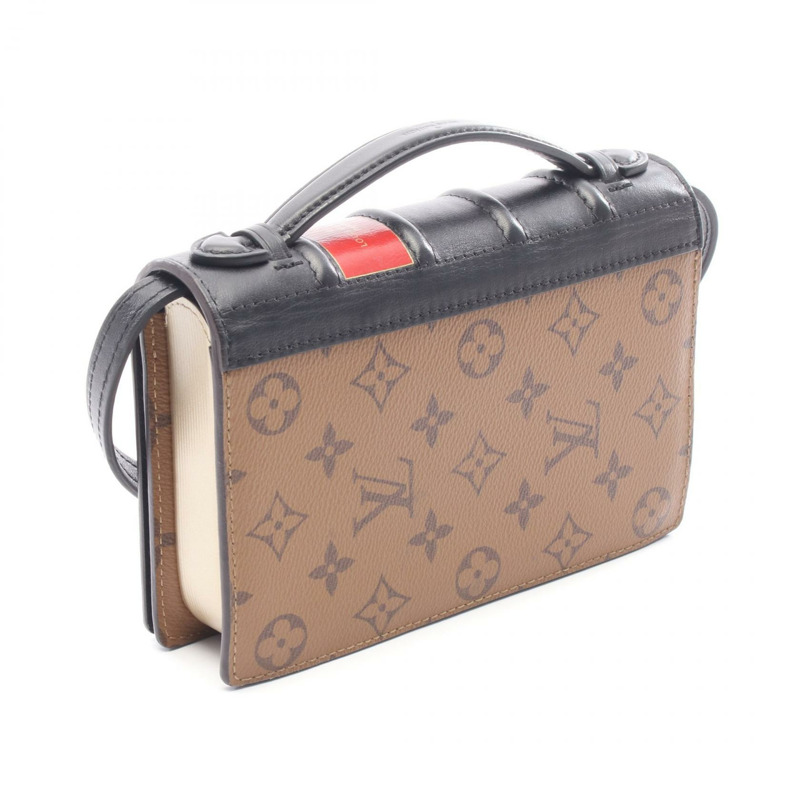 路易威登 Book Wallet 單肩斜背包 M81830 Monogram Reverse 棕色-1