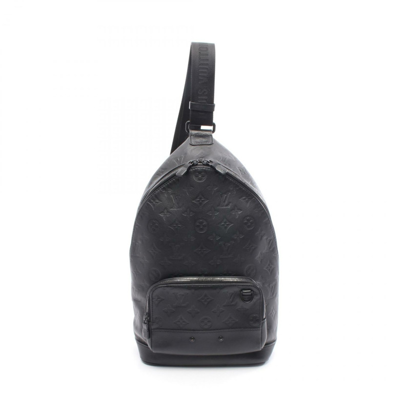 路易威登 (LOUIS VUITTON) 斜背腰包 M46107 Monogram Shadow 黑色皮革 二手 男士-0