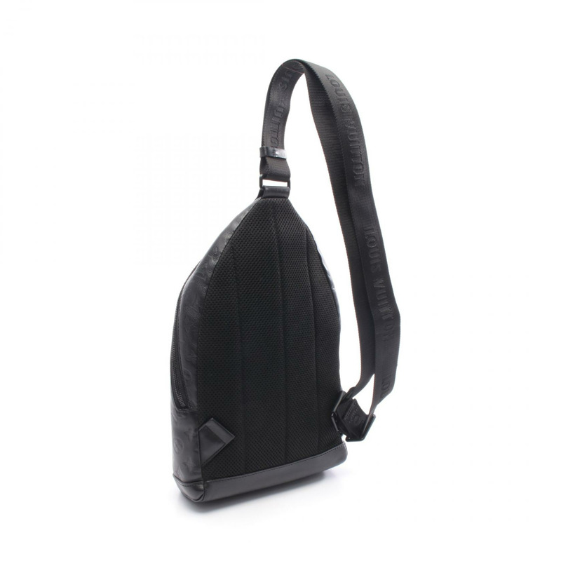 路易威登 (LOUIS VUITTON) 斜背腰包 M46107 Monogram Shadow 黑色皮革 二手 男士-1