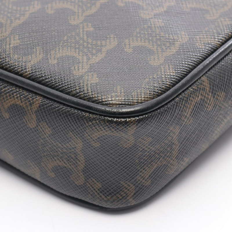 CELINE Triomphe 中斜背包單肩包 194502 帆布皮革-4