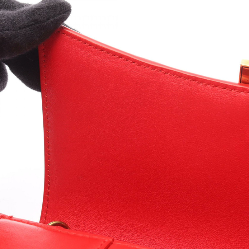 BALENCIAGA 沙漏形鏈條斜背包，紅色皮革，二手女款-5