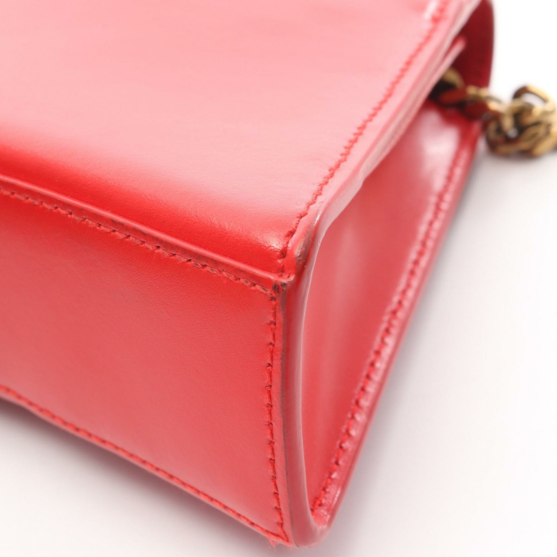 BALENCIAGA 沙漏形鏈條斜背包，紅色皮革，二手女款-12