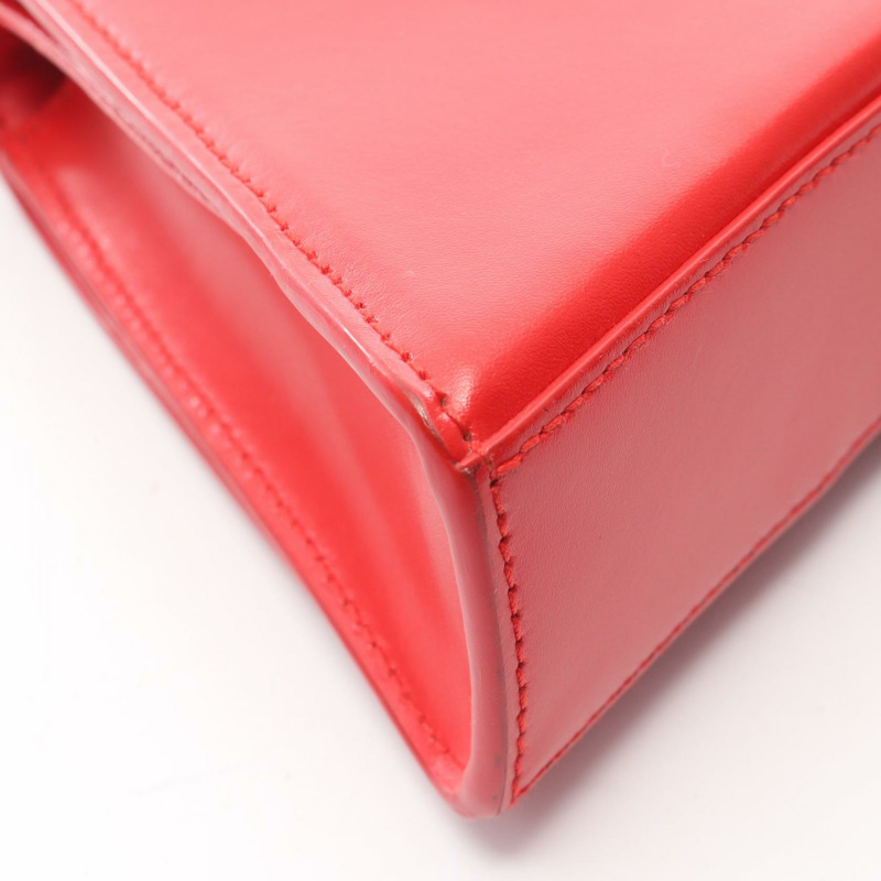 BALENCIAGA 沙漏形鏈條斜背包，紅色皮革，二手女款-13